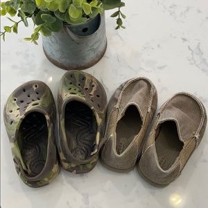 Size 7 toddler crocs. Selling as a lot.